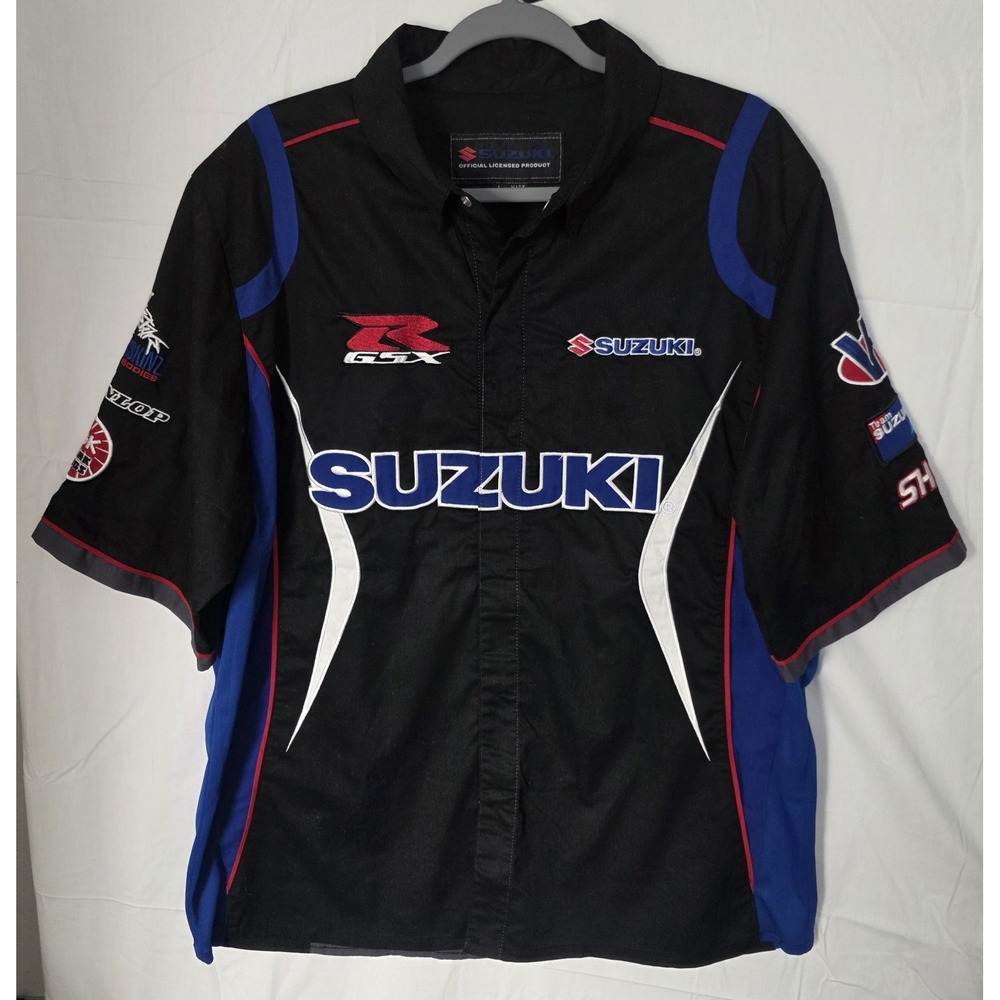 Vintage 2000s Suzuki GSX-R Rocket Racing Mechanic Shirt Men's Size Large
